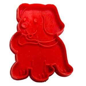 Puppy Dog Shaped Red Imprint Cookie Cutter for baking or crafts 2.75 inches
